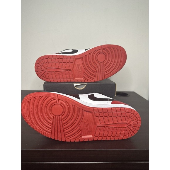 Brand New -Size 9.5 - Jordan 1 Low Black and Red (553558-161)-Ship Fast/In Hand! - Picture 5 of 7